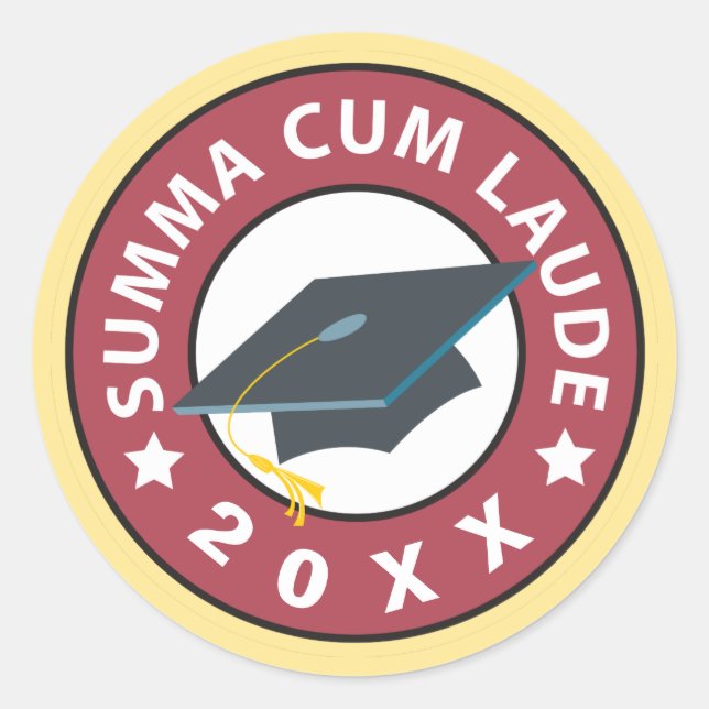 Sticker Rond Summa Cum Laude Graduation (Devant)