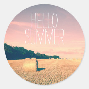 Sticker Rond Summer Bliss dans la campagne anglaise