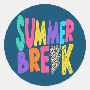 Sticker Rond Summer Break Summer Vacation Holiday Beach 