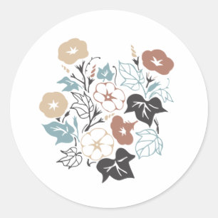 Sticker Rond Summer Morning Glory Garden
