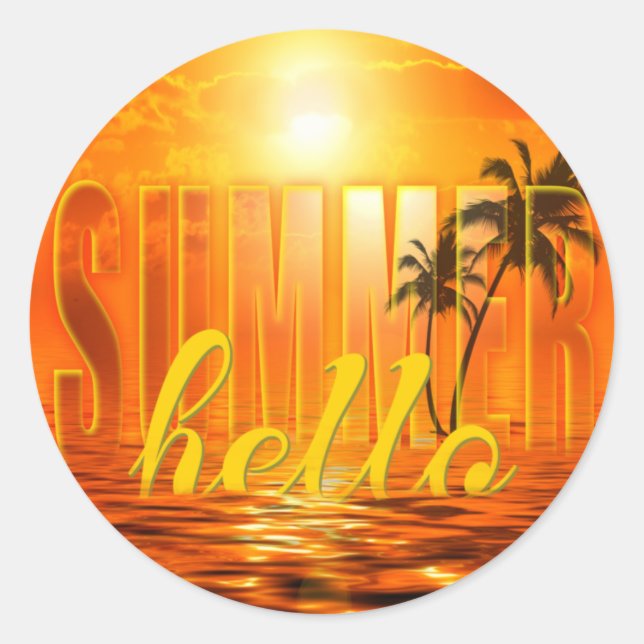 Sticker Rond Summer Sun (Devant)
