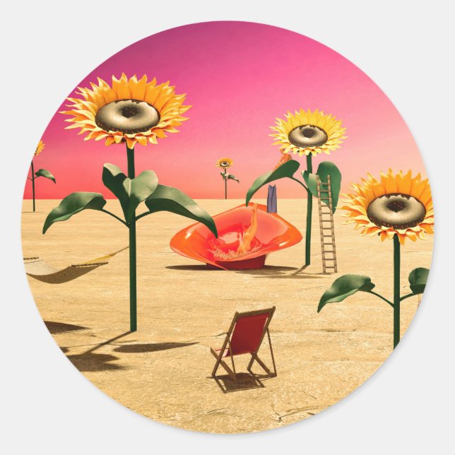 Sticker Rond Summer Time (Devant)