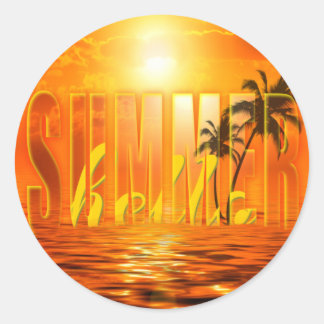 Sticker Rond Summer Travel Exotic