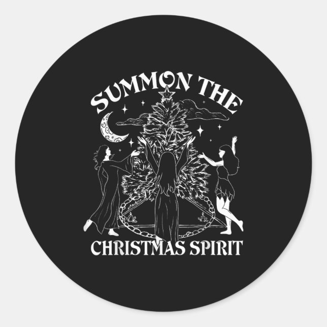 Sticker Rond Summon The Christmas Srit - Spread Holiday Magic  (Devant)