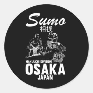 Sticker Rond Sumo Wrestler Humoristique Judo Osaka Japon Lutteu