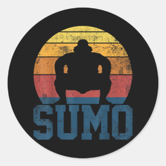 Sticker Rond Sumo Wrestling Sumo Wrestler Vintage