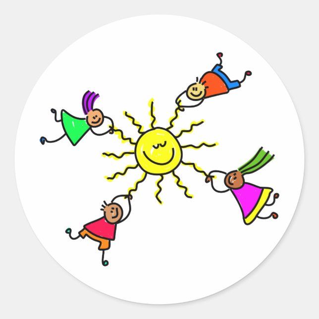 Sticker Rond Sun Kids (Devant)