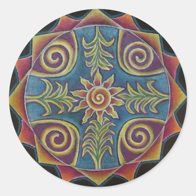 Sticker Rond Sun Mandala (Devant)