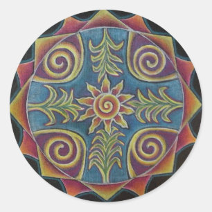 Sticker Rond Sun Mandala