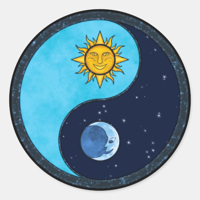 Sticker Rond Sun Moon Yin Yang (Devant)