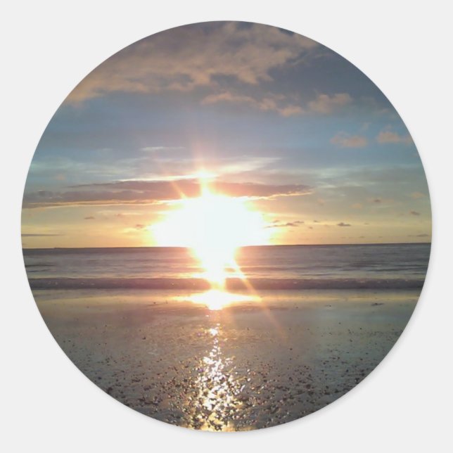 Sticker Rond Sun Rise sur North Beach (Devant)