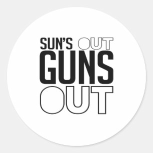 Sticker Rond Sun sort Guns