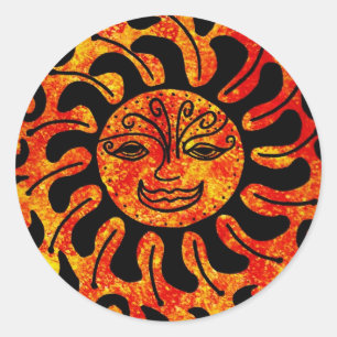 Sticker Rond Sun tribal