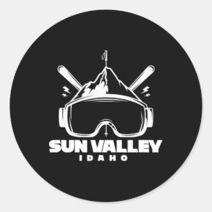 Sticker Rond Sun Valley Idaho Souvenir Ski Snowboard