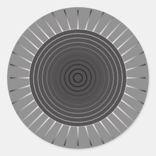 Sticker Rond Sunburst géométrique moderne - Hématite foncé gris