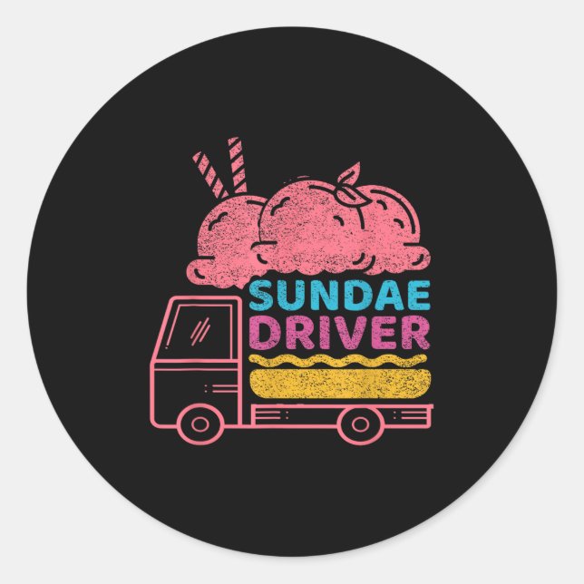 Sticker Rond Sundae Driver Weed Strain  (Devant)