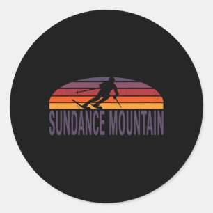 Sticker Rond Sundance Mountain Utah Usa Station de ski Snowboar