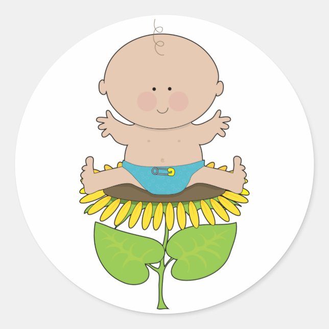 Sticker Rond Sunflower Baby Boy (Devant)