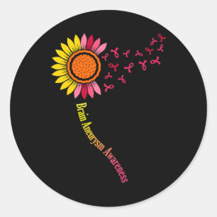 Sticker Rond Sunflower Cerveau Aneurysme Mois de sensibilisatio