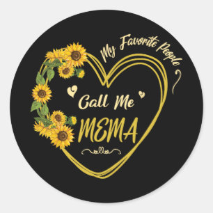 Sticker Rond Sunflower Heart Happy Mes Favoris M'Appelent