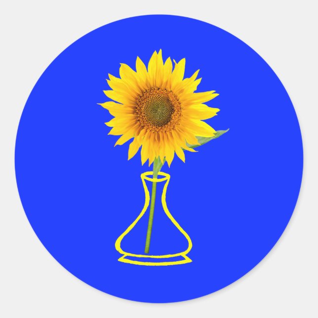 Sticker Rond Sunflower Power Sunflower et Vase (Devant)