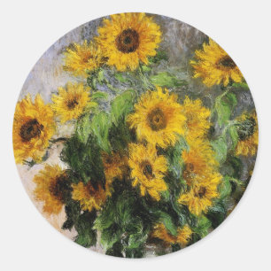 Sticker Rond Sunflowers, 1881 par Monet.