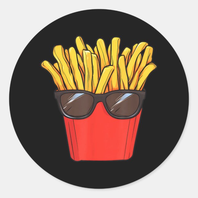 Sticker Rond Sungels de pommes de terre frites (Devant)