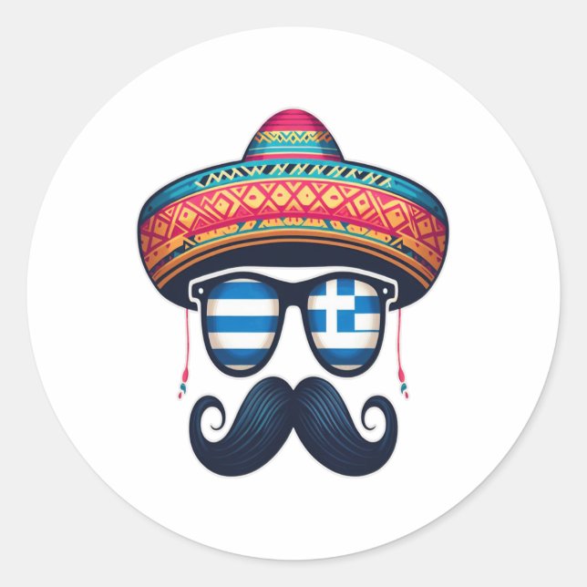 Sticker Rond Sungels grecs de Pâques Cinco De Mayo Mexicains En (Devant)