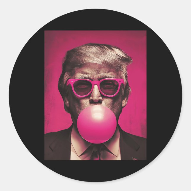 Sticker Rond Sungels roses Trump Bubble Gum (Devant)