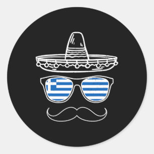 Sticker Rond Sungles grecs de Pâques Cinco De Mayo Mexicain 202