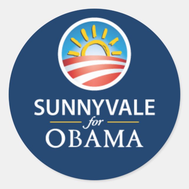 Sticker rond Sunnyvale pour Obama - Bleu (Devant)