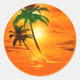 Sticker Rond Sunrise Sun