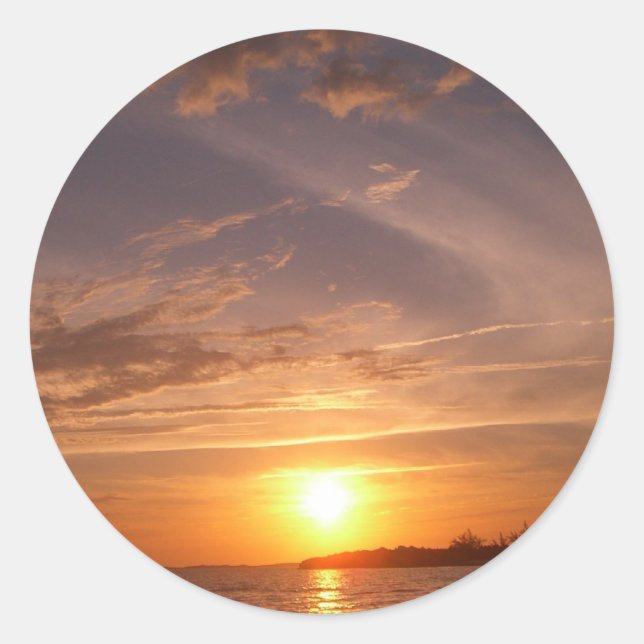 Sticker Rond Sunset Bay VI Providenciales Turks and Caicos (Devant)