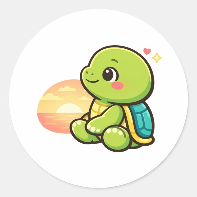 Sticker Rond Sunset Chill (Devant)