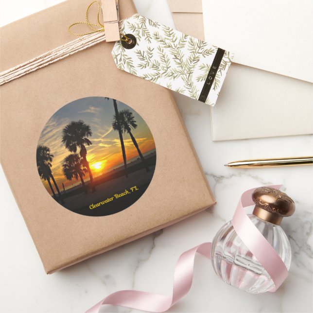 Sticker Rond Sunset de Clearwater Beach (Cadeaux)