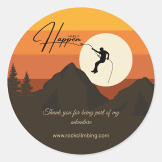 Sticker Rond Sunset Mountain Escalade Merci aventure
