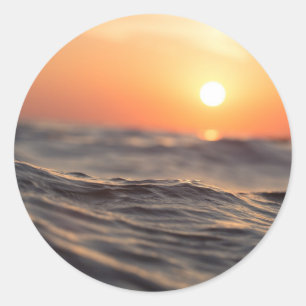 Sticker Rond Sunset Sunrise Dawn sur la plage
