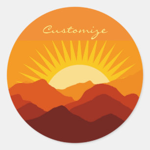 Sticker Rond Sunset Thunder_Cove des montagnes du désert