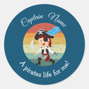 Sticker Rond Sunset YOUNG Feather Boy Party Pirate