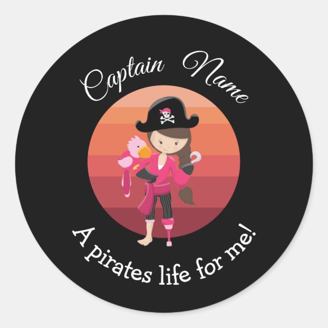 Sticker Rond Sunset YOUNG Girl Party Pirate (Devant)