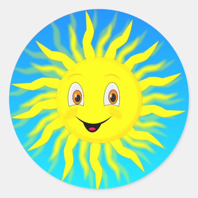 Sticker Rond Sunshine Happy Face (Devant)