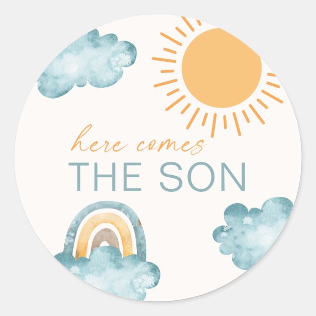 Sticker Rond Sunshine Here Comes The Son  (Devant)