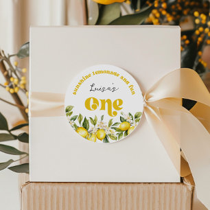Sticker Rond Sunshine Lemonade citron 1ère fête d'anniversaire