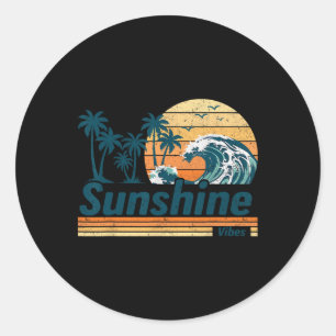 Sticker Rond Sunshine Vibes Groupe Correspondant Famille Vacanc