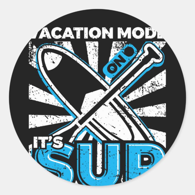 Sticker Rond SUP Stand Up Paddleboard Vacances (Devant)
