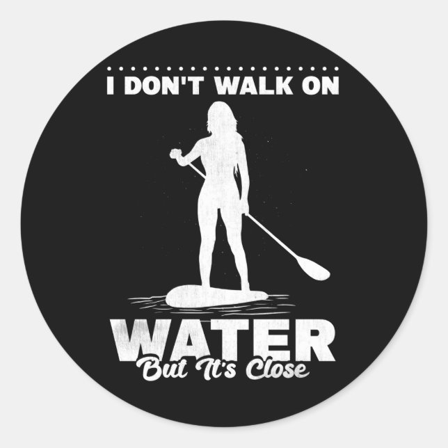 Sticker Rond SUP Stand Up Paddling Boarding Surfer (Devant)