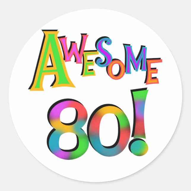 Sticker Rond Super 80 T-shirts et cadeaux d'anniversaire (Devant)