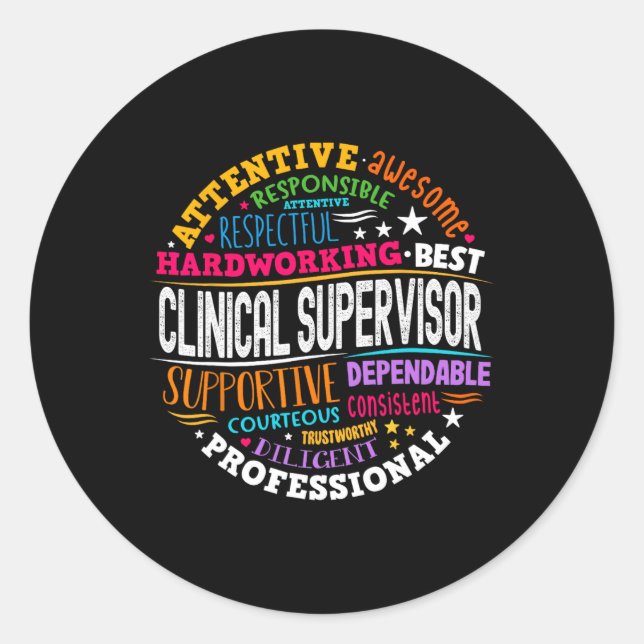 Sticker Rond Super Application de reconnaissance du superviseur (Devant)