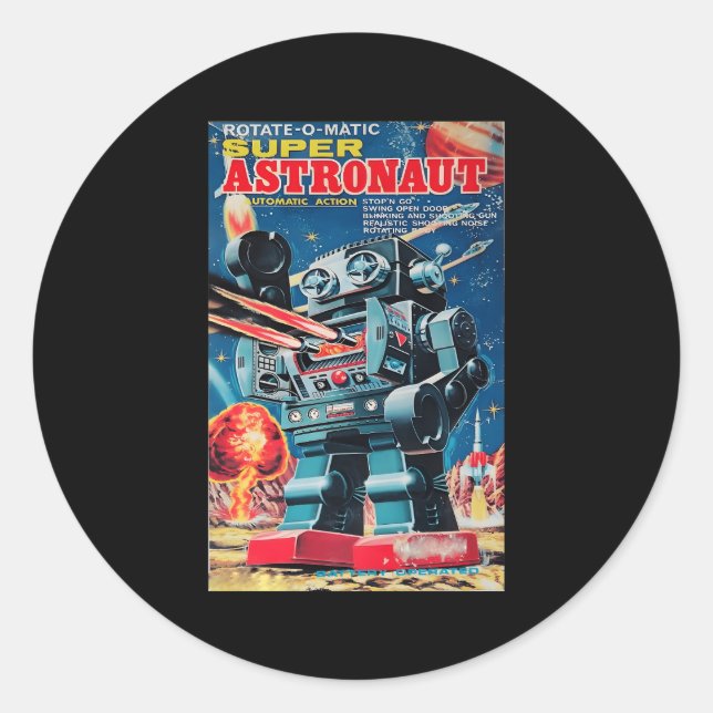 Sticker Rond Super astronaute Robot vieux jouet japonais (Devant)