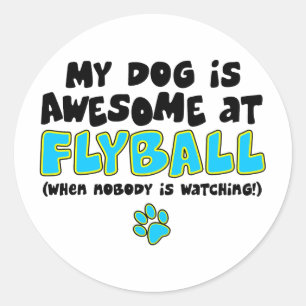 Sticker Rond Super au Flyball